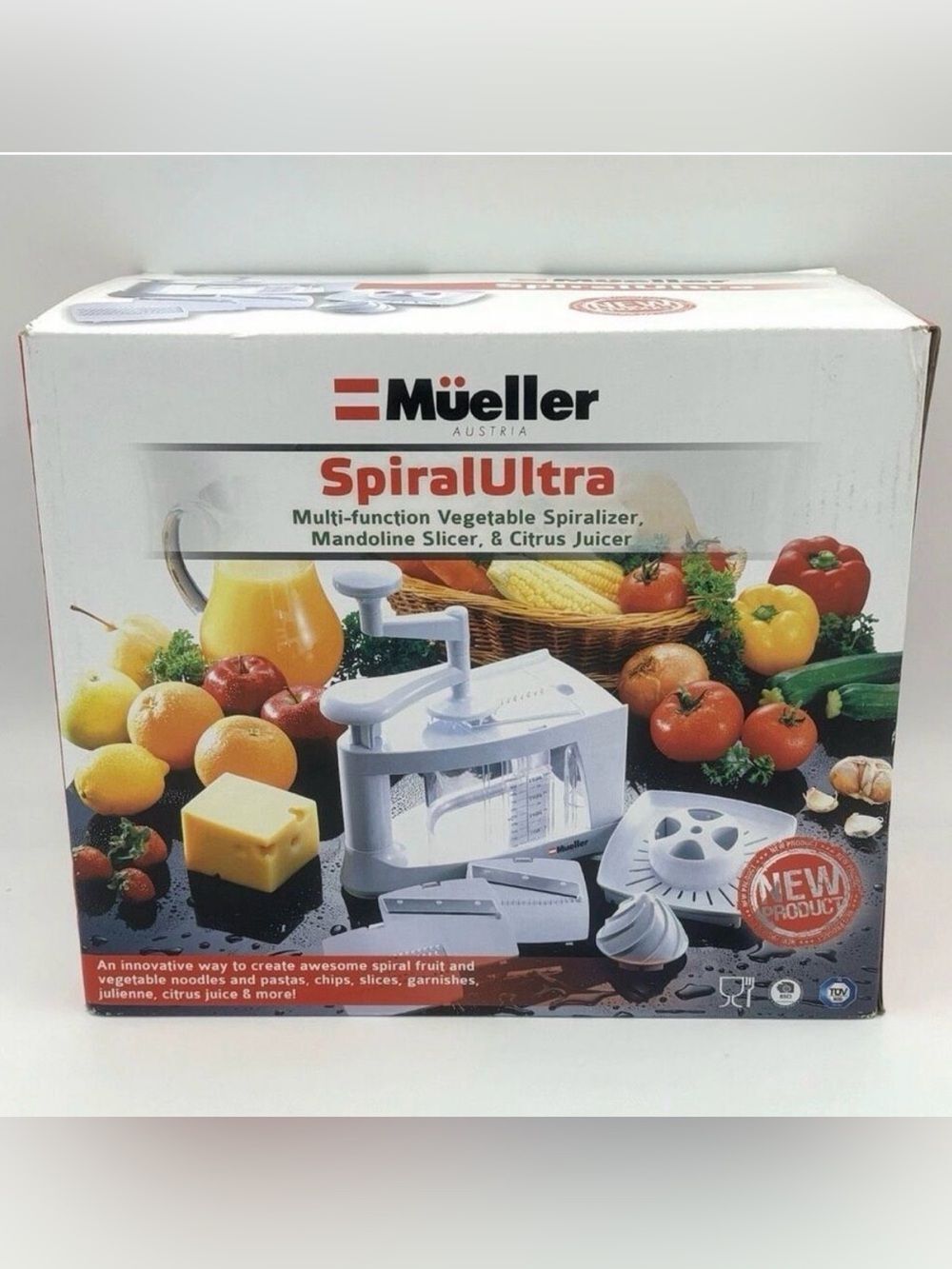 New Mueller Austria 8 In 1 Spiral Ultra Spiralizer Mandoline Juicer Kitchen Tool